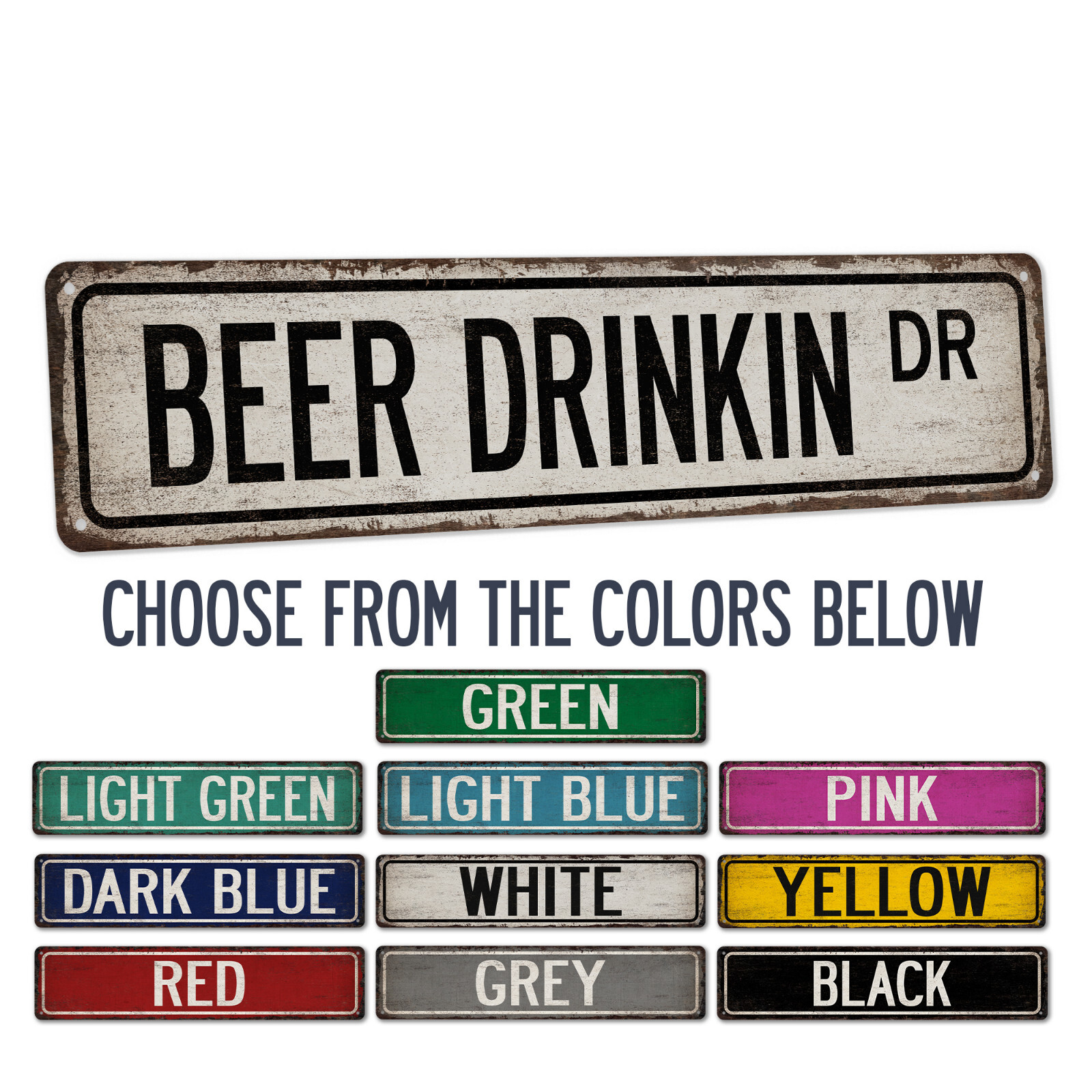 Beer Drinking Street Sign Man Cave Beer Decor Home Bar Lounge Pub 104180021011