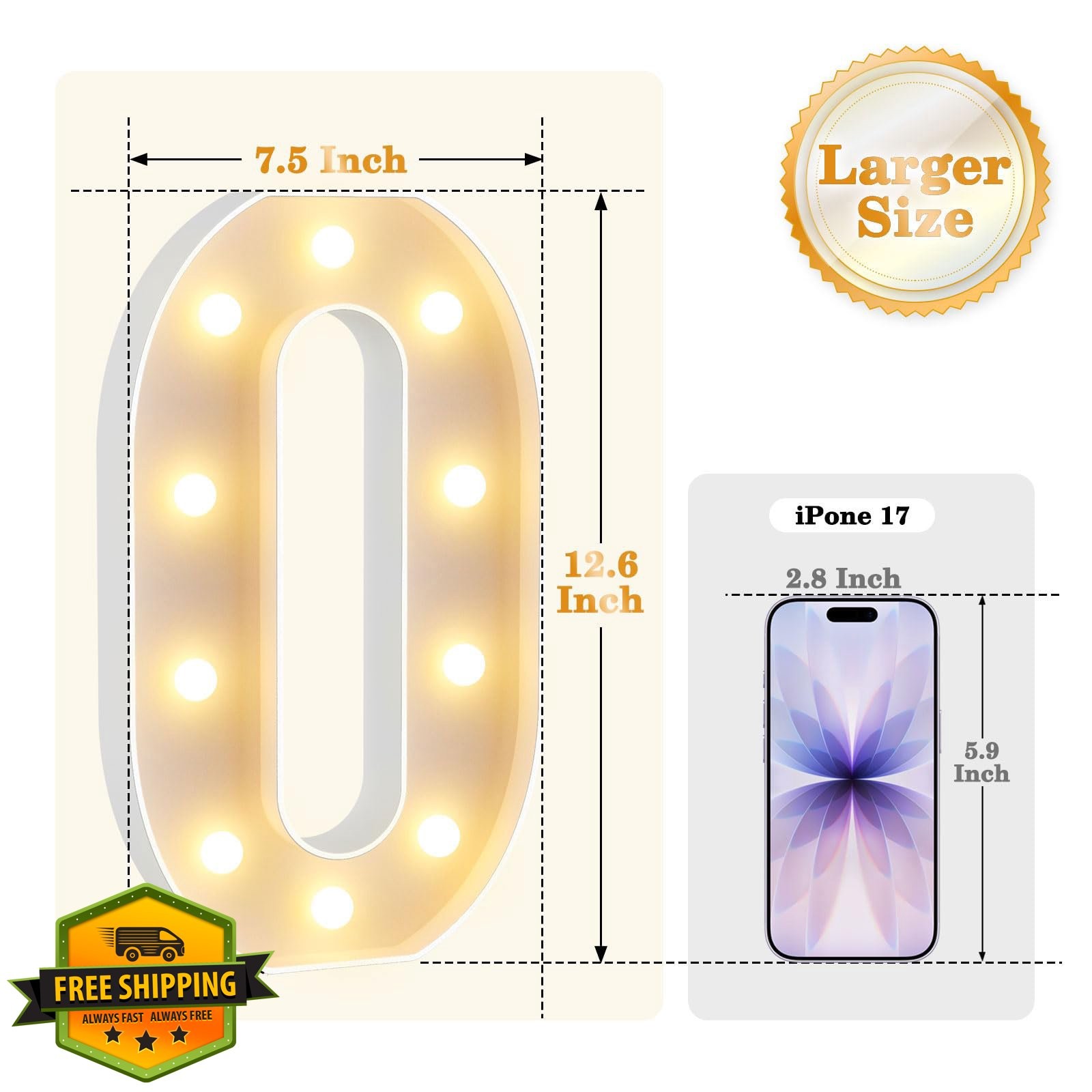 NANXU 12.6in Light Up Number 50