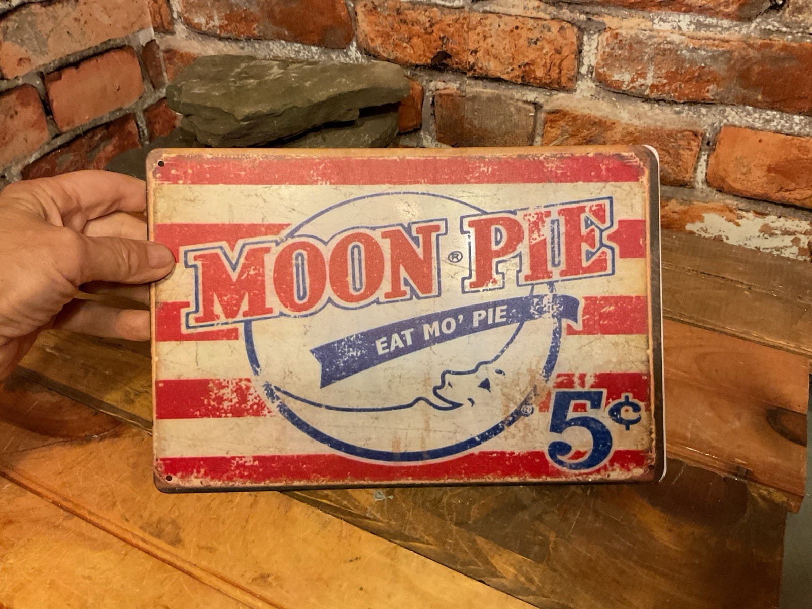 12″X8″ Rustic Patina Style “Moon Pie” Advertising Sign…Ships Free!