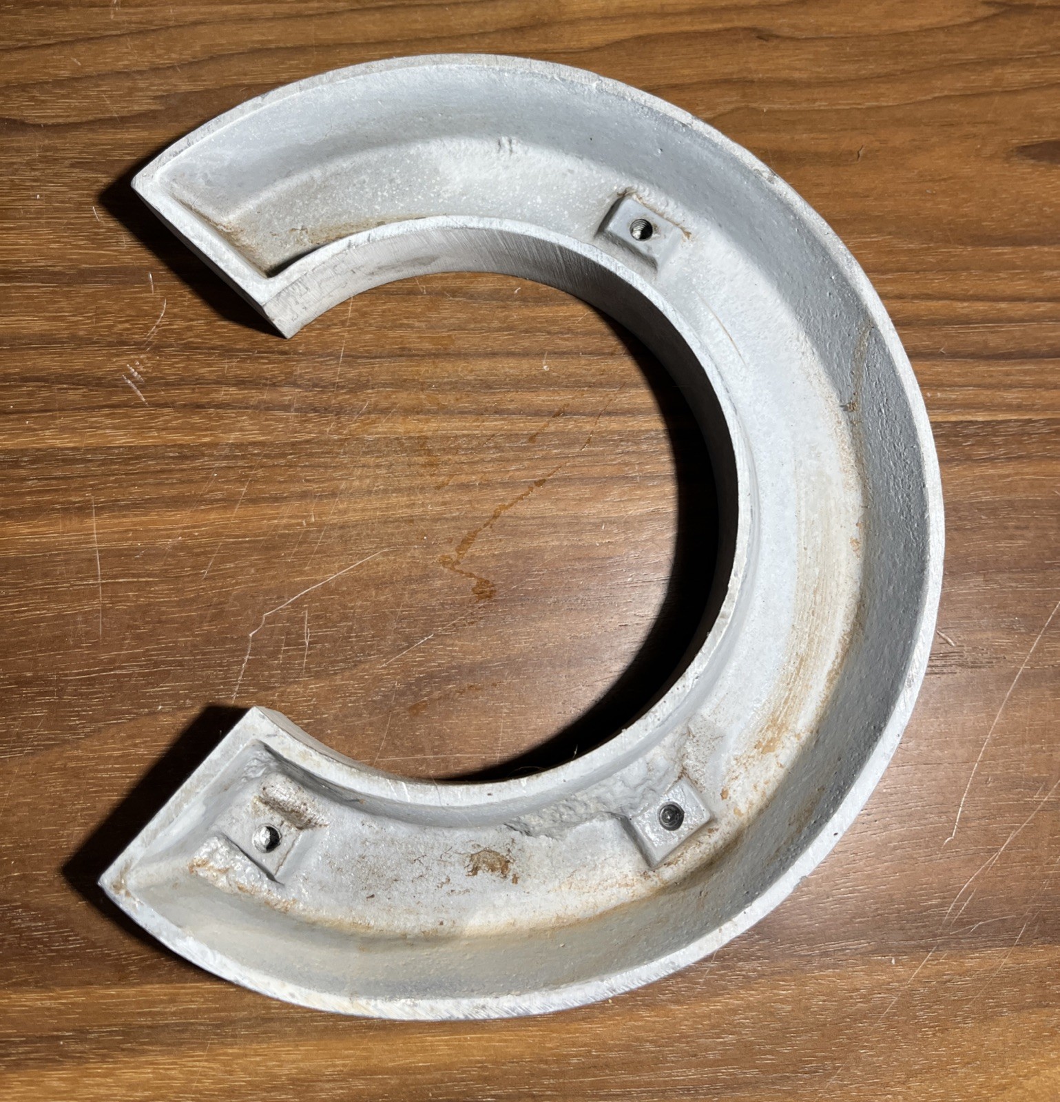 Vintage Industrial Aluminum Metal Sign Letter C, 8in. tall x 7.25in. wide.