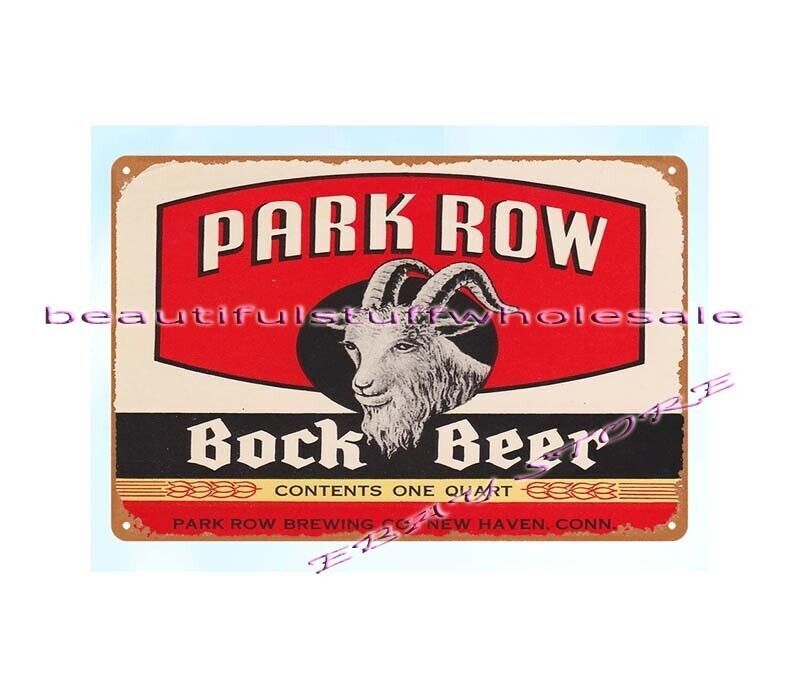 mancave 1950s Park Row Bock Beer Park Row Brewing Co New Haven Conn tin sign