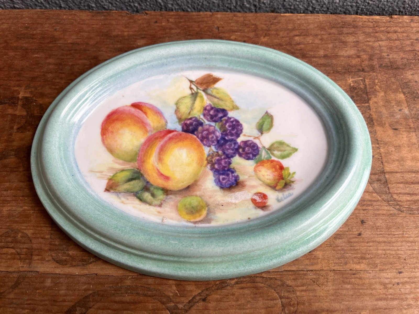 Pair of Bone China wall mount oval pictures – Made in Australia./B