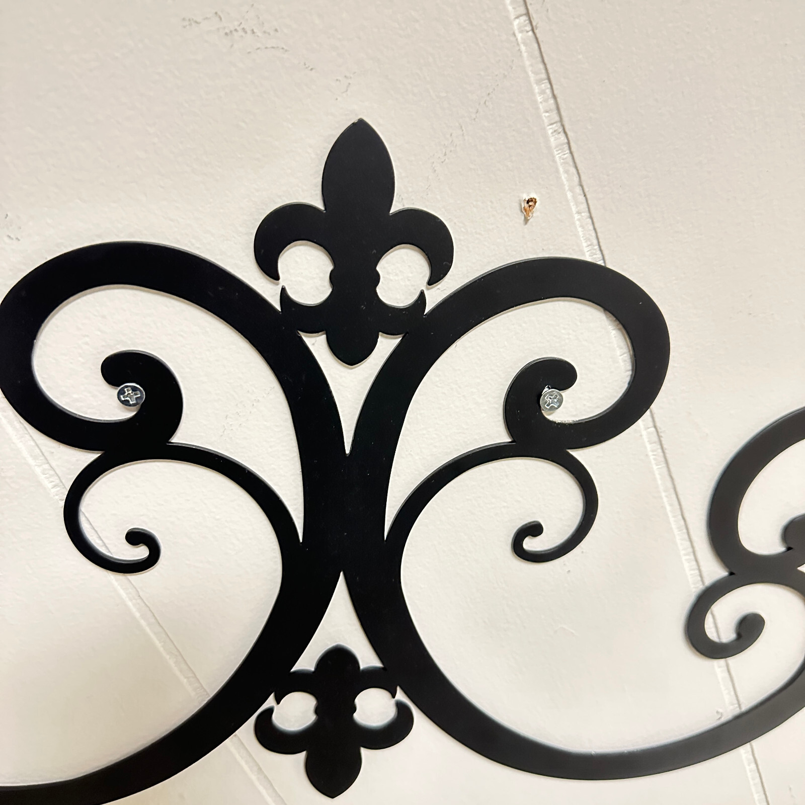 2 PK Wrought Iron Metal Scrolled Door Wall Decoration Plaque Art 24″ x 9.5″ 2mm