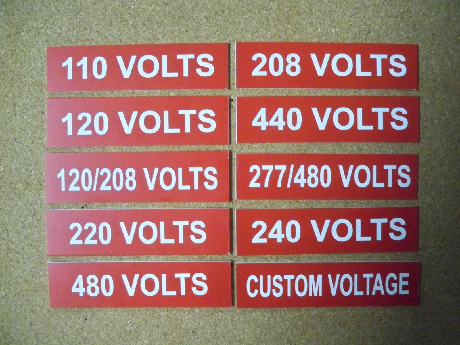 Any Size Custom Engraved Red Plate Plaque Sign Tag Label w/ Adhesive