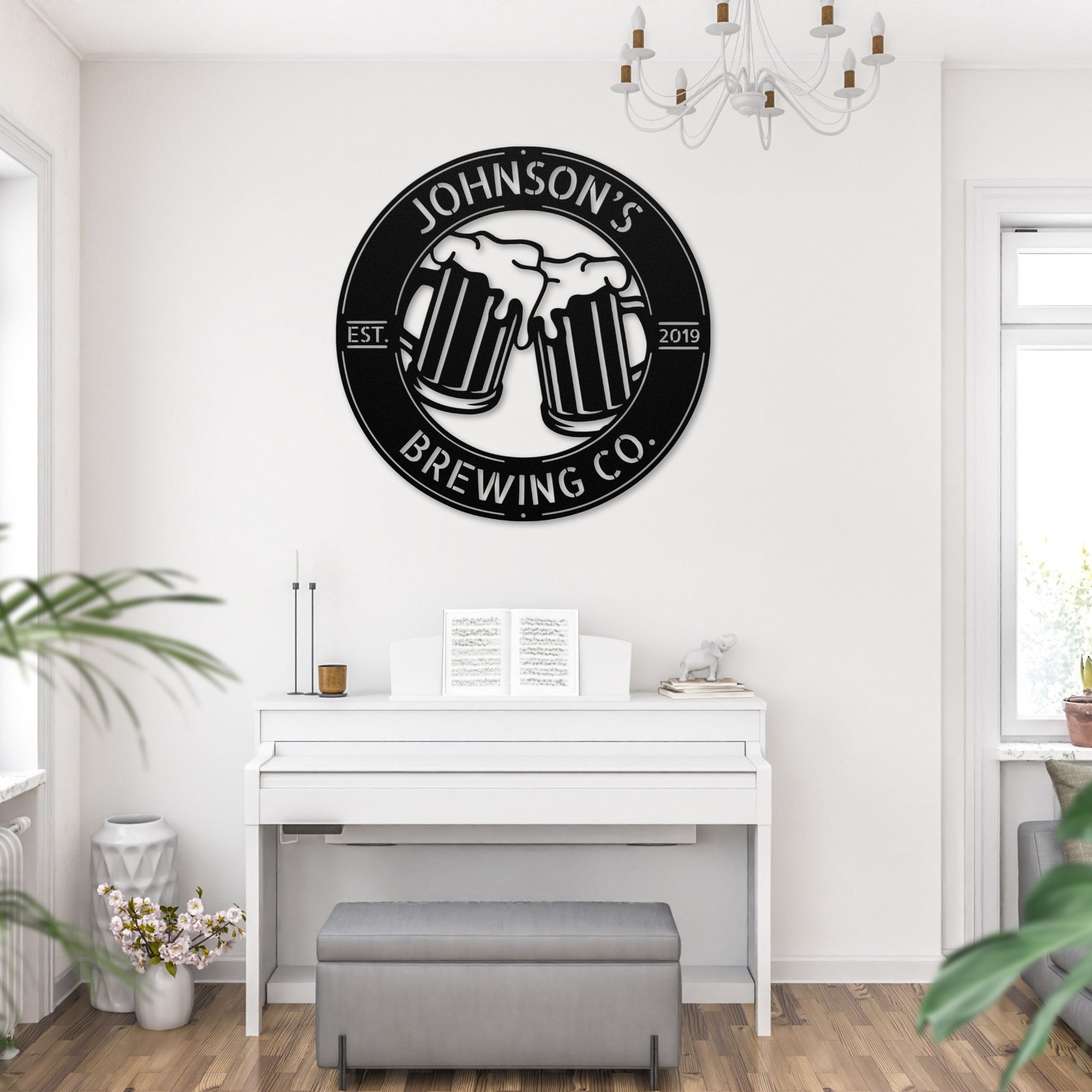 Personalized Beer Glasses Metal Sign Custom Bar Decor Gift for Beer Lovers Art