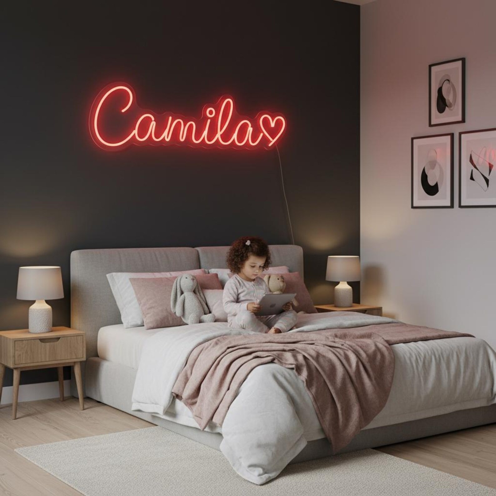 Personalized Kids Name Neon Sign Custom Name Nursery Bedroom Home Wall Decor