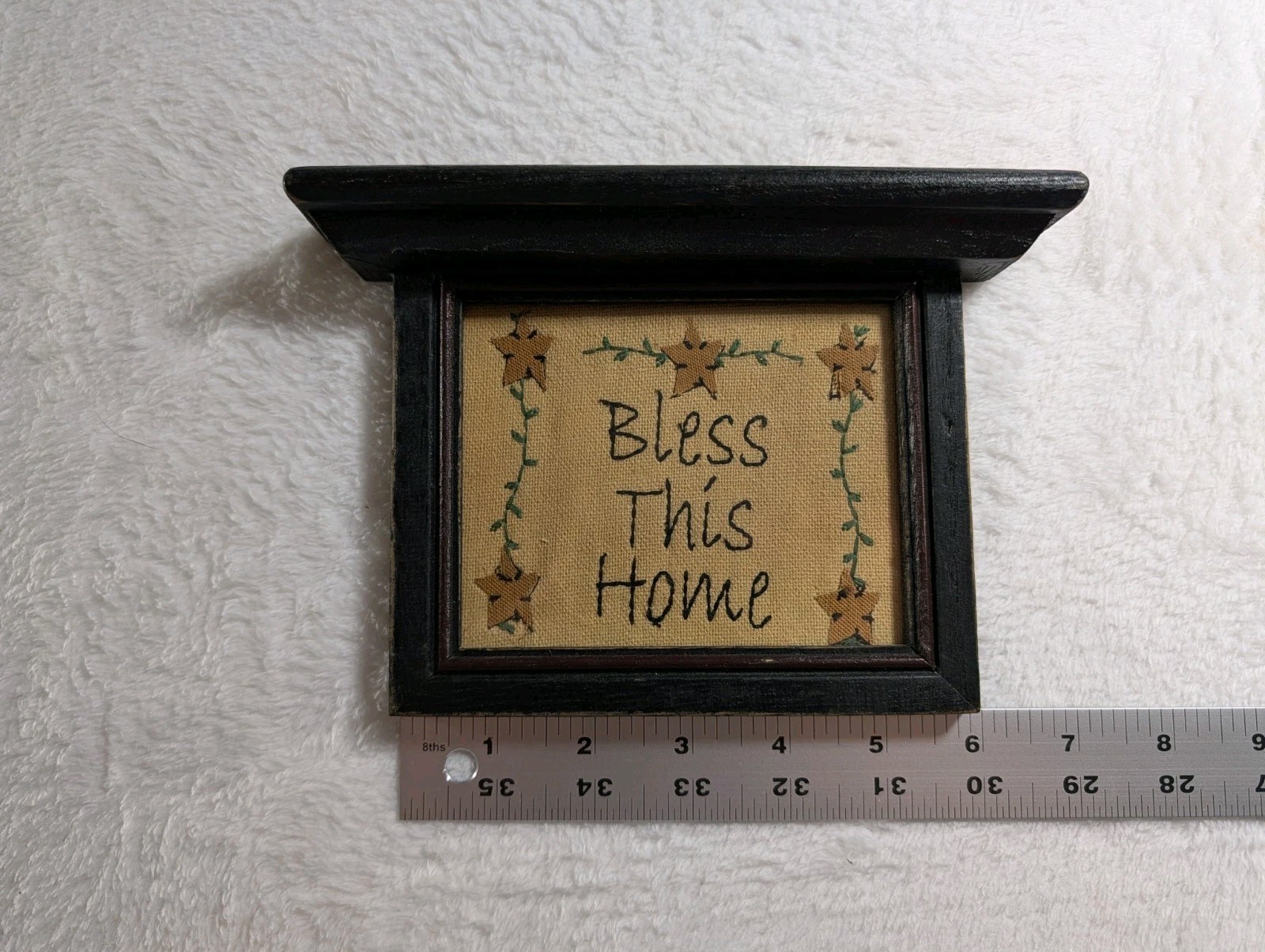 Bless This Home Wall Shelf Sign Primitive Farmhouse Decor Small Hanging Shelf
