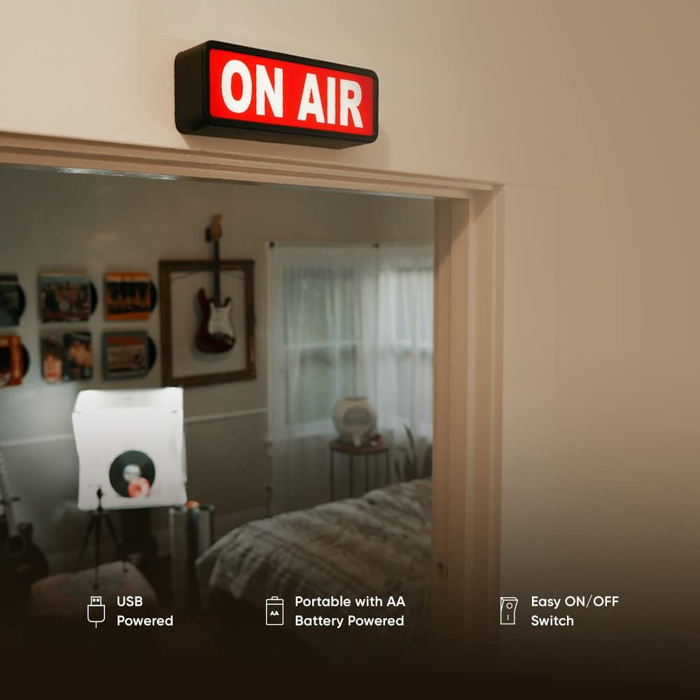 ON AIR Studio Light Box Recording Sign for Podcast Streaming Office
