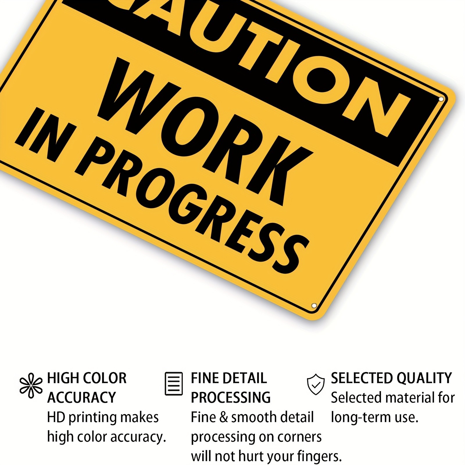 Tin Sign Caution Work in Progress Metal Plaque 20*30cm