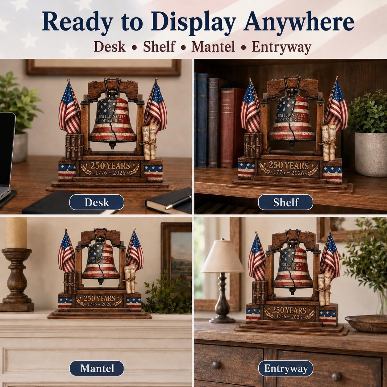 USA 250th Anniversary Wooden Plaque, 250th Anniversary Decorations, USA 250th An