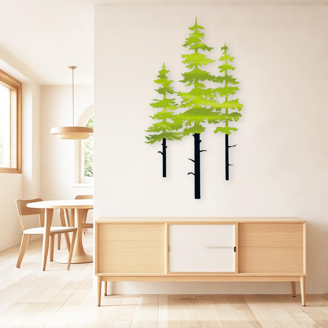 Metal Pine Tree Wall Art Decor for Living Room | Nature Lover Gift