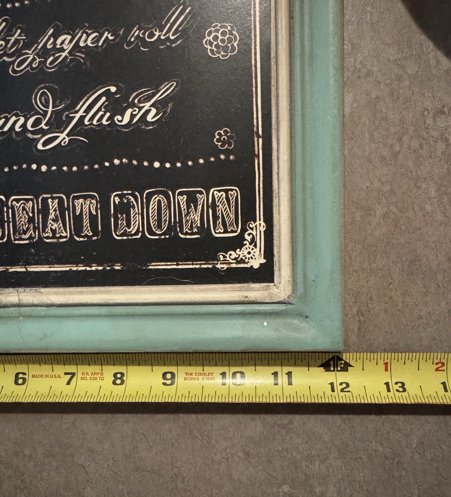 Vintage Bathroom Rules Wall Art 18″x12″ Bathroom Decor Teal And Black