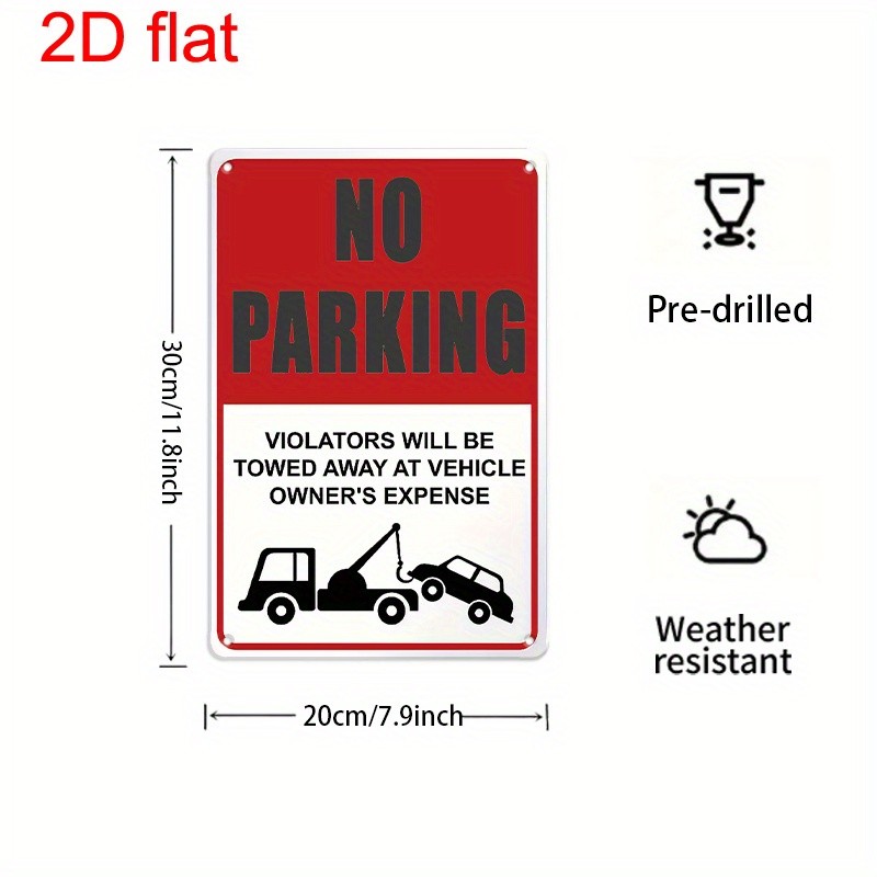 Bold No Parking Tow Sign Metal Tin Plate Private Property Outdoor Wall Art Gift