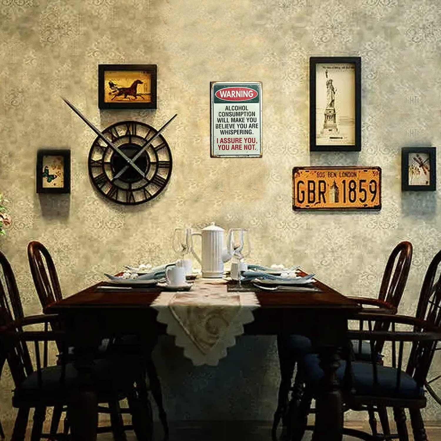Warning Metal Tin Sign 8×12 Vintage Coffee Bar Wall Decor Funny Cafe Gift