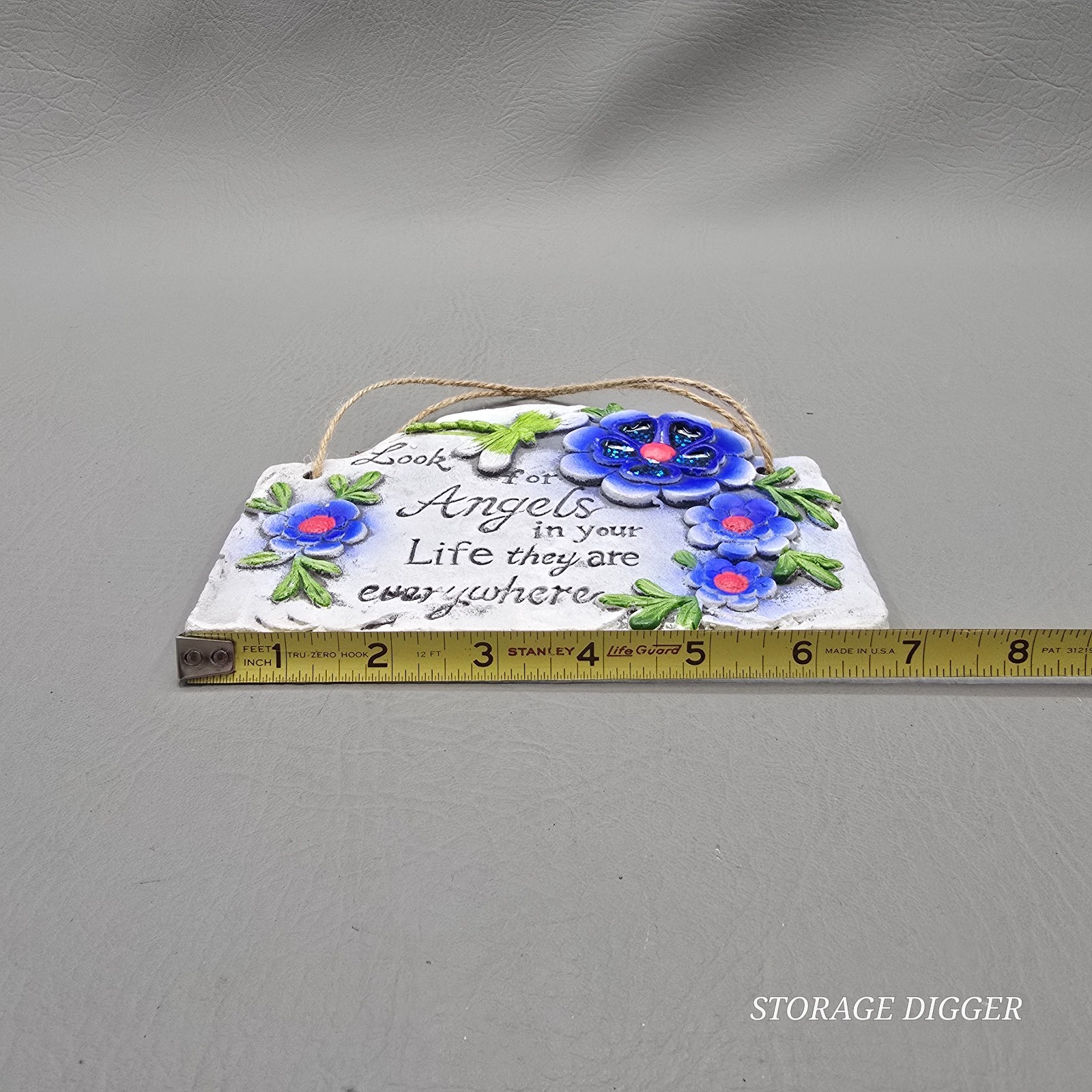 Look for Angels Quote Inspirational Garden Decorative Stone Plaque Floral Decor