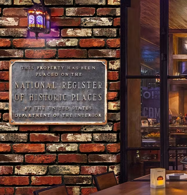 NEW 2D 8×12 Blue Brown “National Register Of Historic Places” Metal Wall Sign