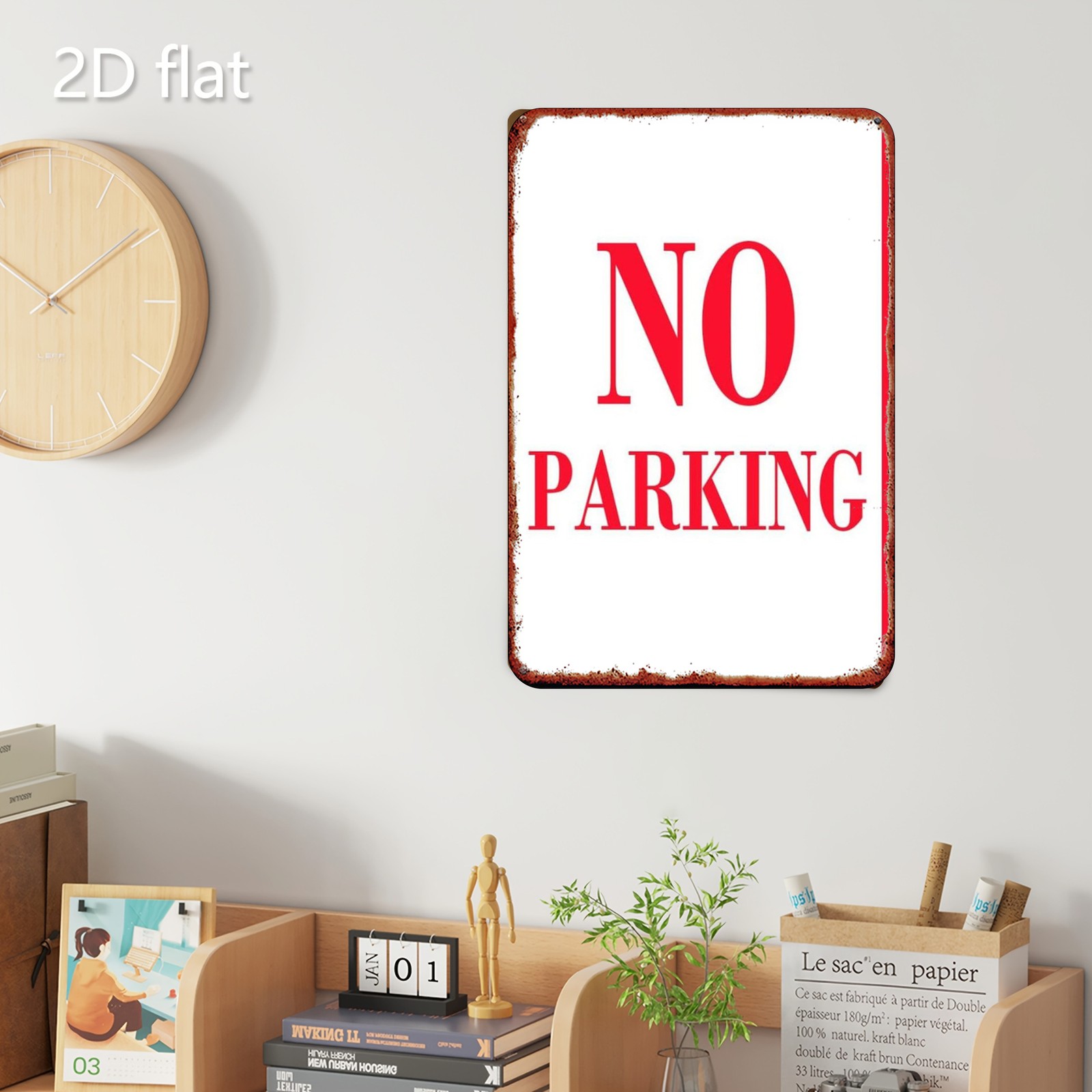 20.32×30.48 cm Metal “NO PARKING” Sign