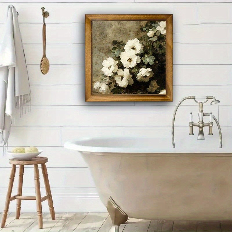Wooden Plaque Nature Floral Landscape Rustic Farmhouse Wall Art Home Decoration