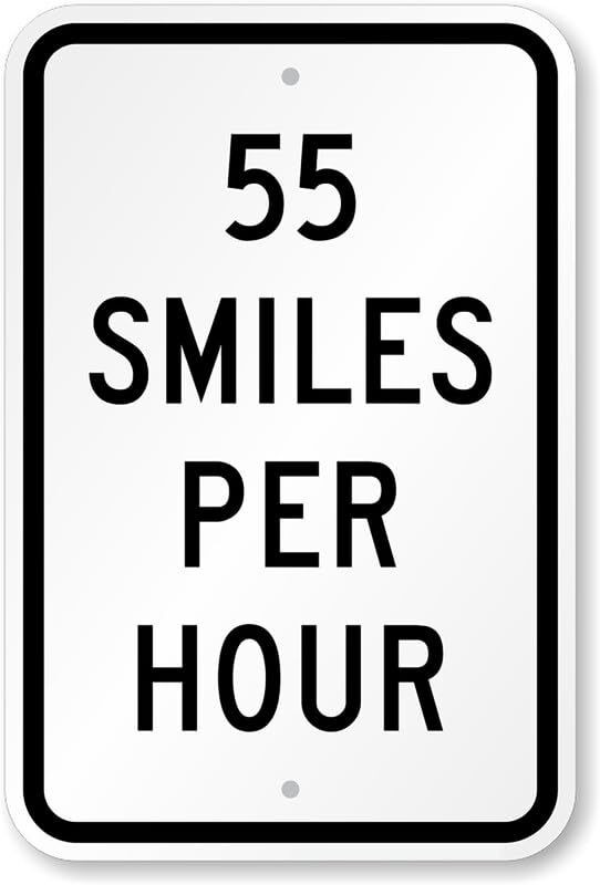 Bangin Meats Aluminum Weatherproof Sign 55 Smiles Per Hour 8×12 Metal