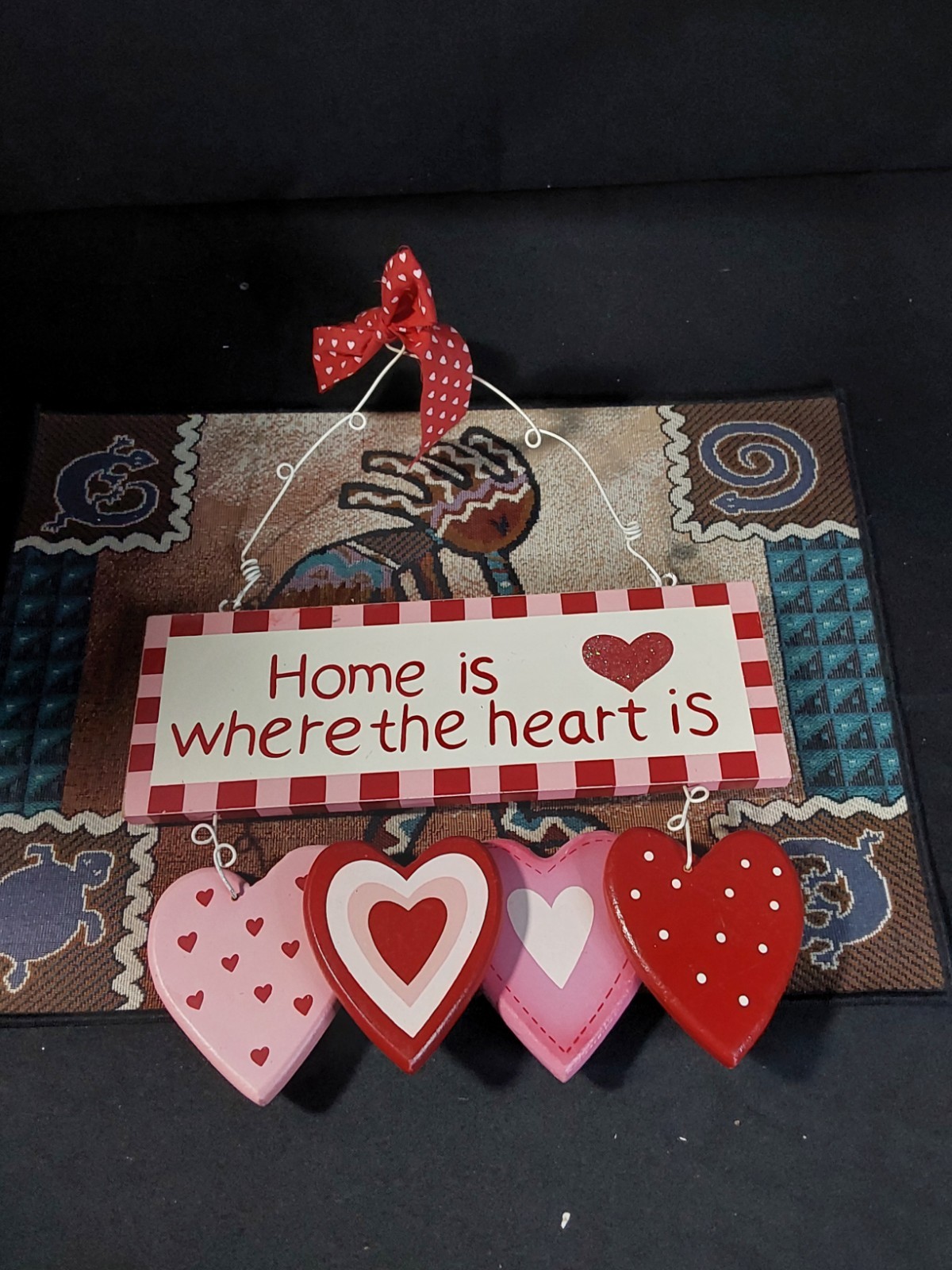 Family Vintage wood Signs Home is” Where the Heart is ” Wall Decor Art Retro 