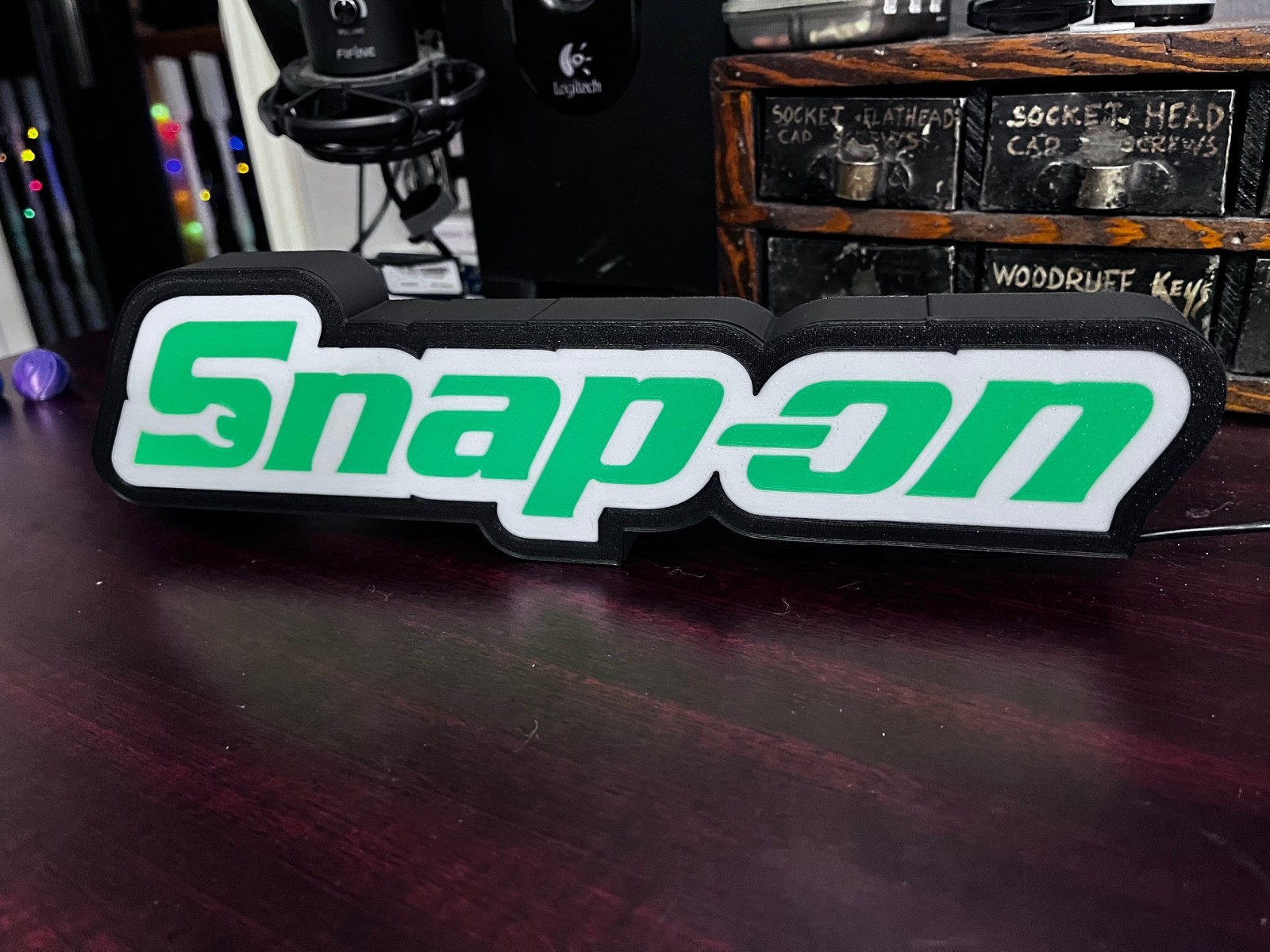 Snap-on Logo LED Back lit Light Box Sign Garage Shop Man Cave Decor 3D printed