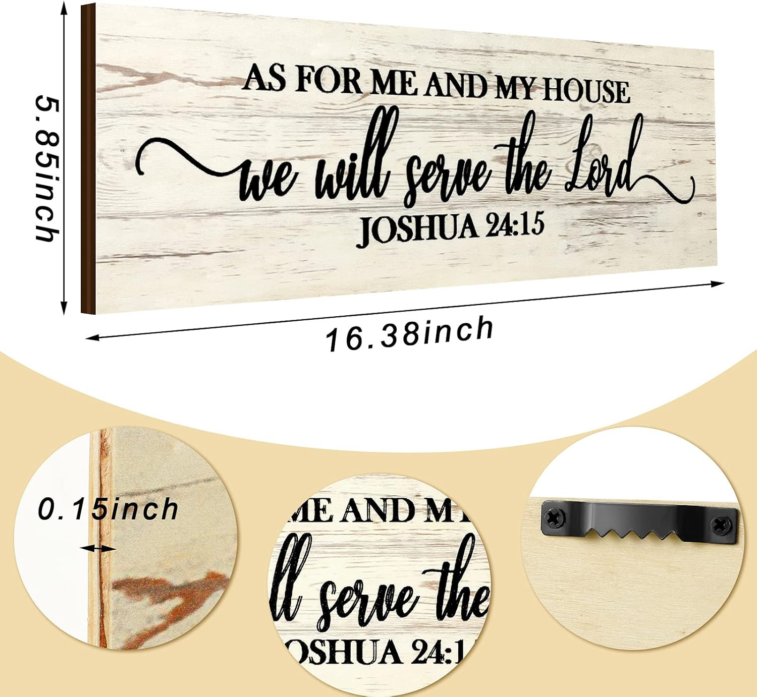 Christian Wall Art Decor, As for Me and My House We Will Serve the Lord Woode…