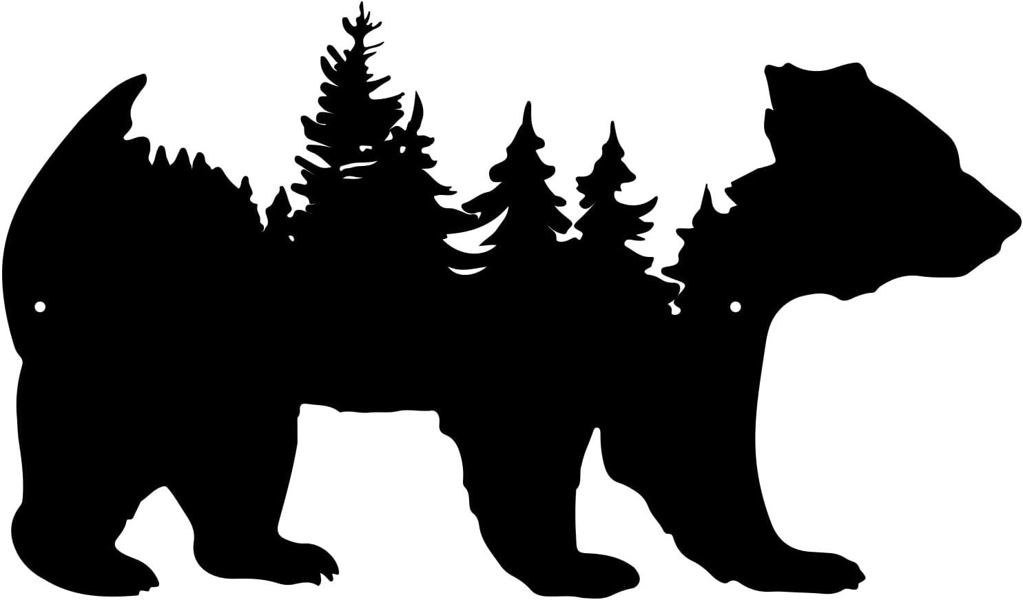 Metal Bear Wall Art Rustic Forest Wildlife Decor for Indoor Outdoor Use