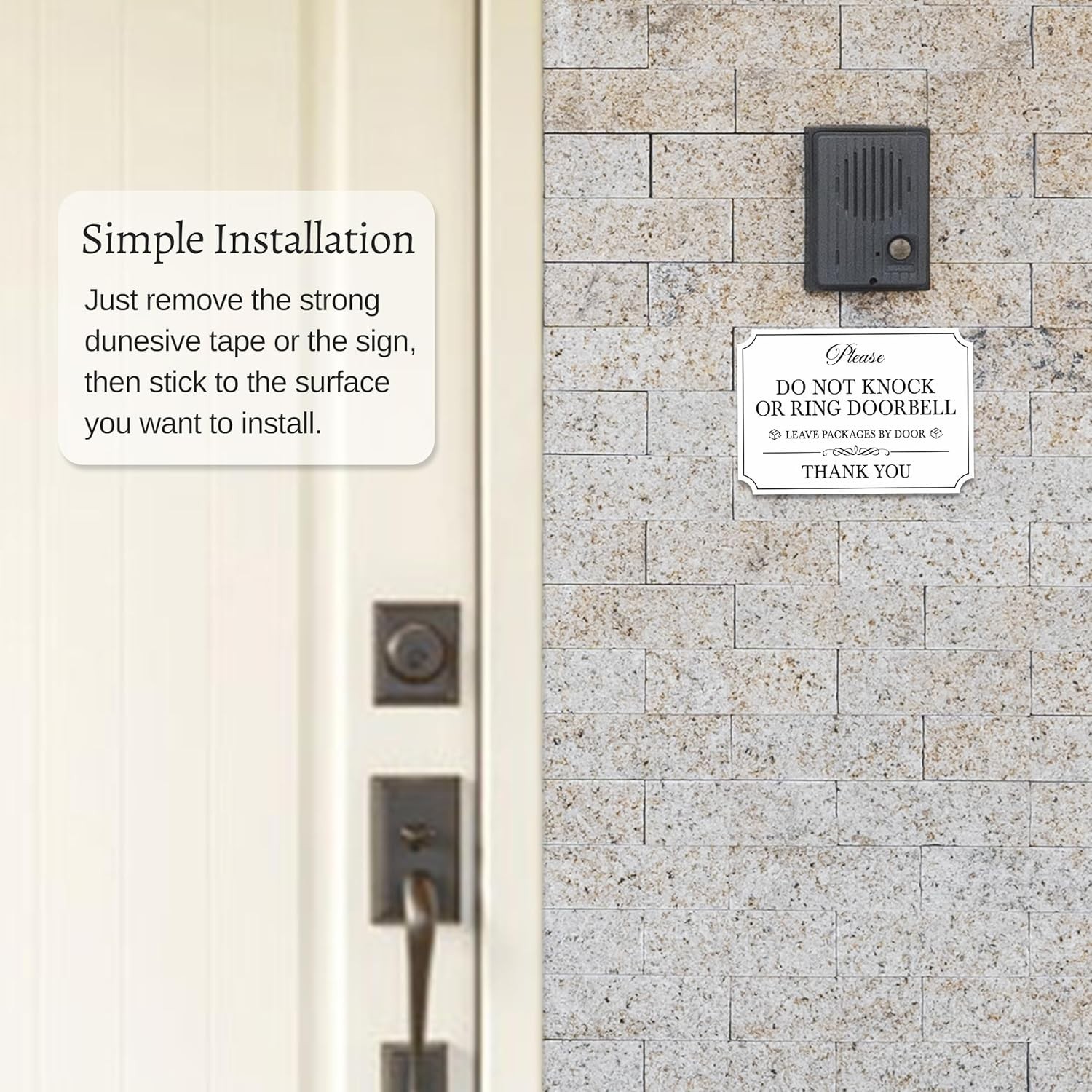 Stylish Waterproof Door Sign: Please No Soliciting – Vinyl with Adhesive Backing