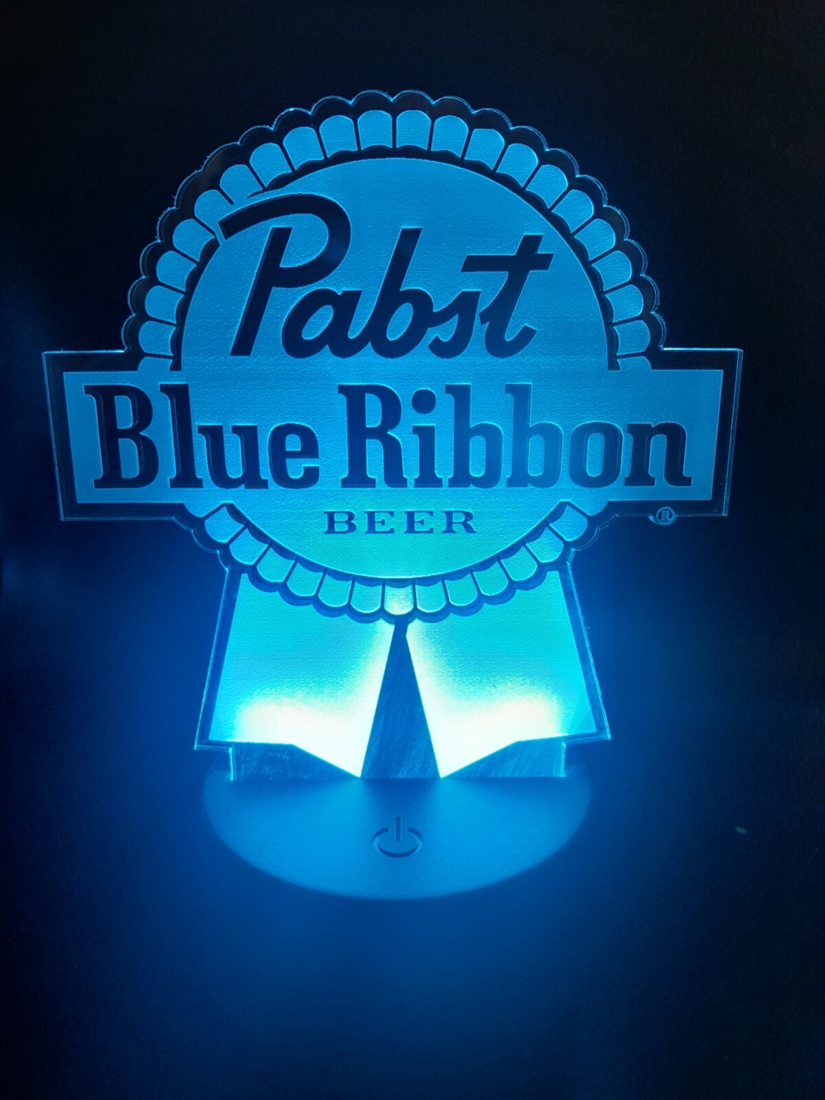 Edge Lit Tabletop Sign, Multi-Colored LED, LaserEtch, Pabst Blue Ribbon Beer