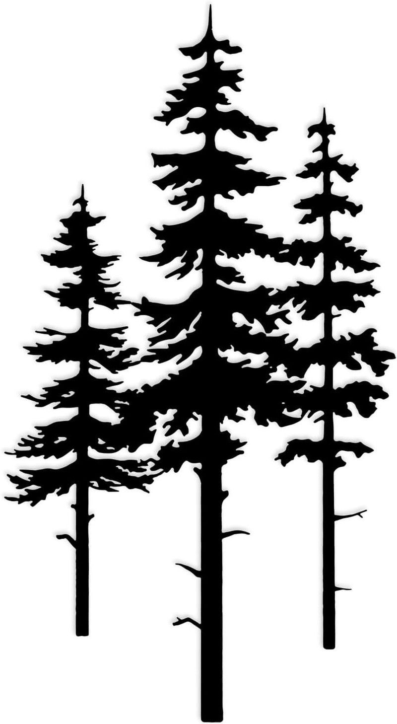 Metal Pine Tree Wall Art Decor, Nature Home Decor, Cedar Trees Metal Sign, Wall