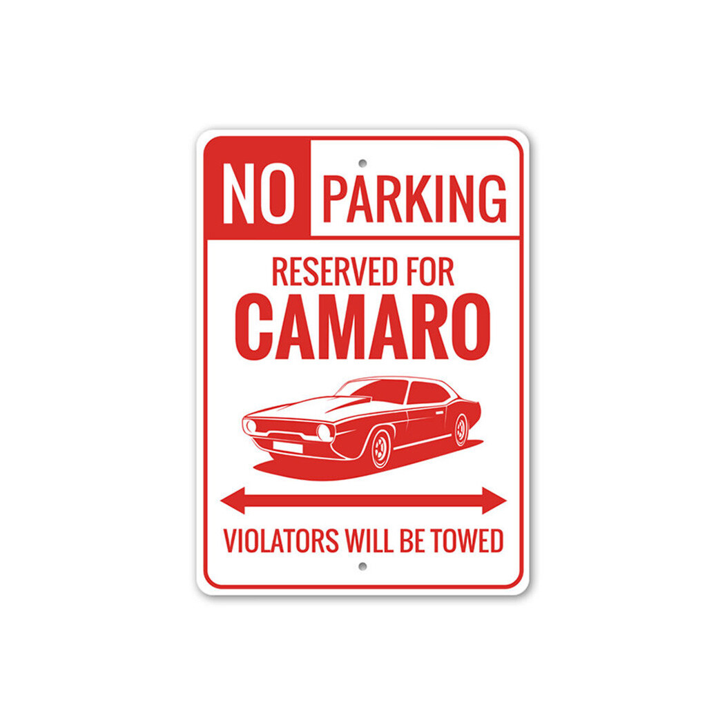 Camaro Parking Garage Metal Sign Chevy Car Chevrolet Racing Classic Wall Art