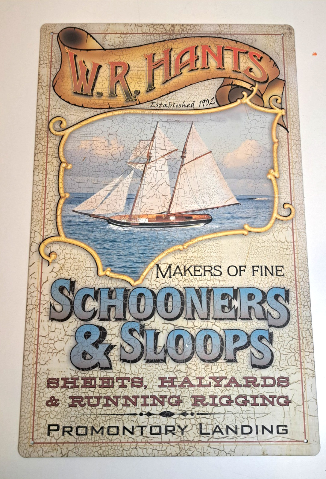 Lot Of 2 Nautical Themed Metal Signs Beach House Decor Ocean Boat 16×10″