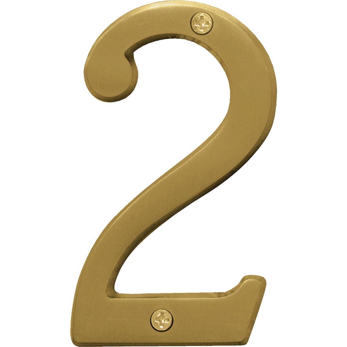 Hy-Ko 4 In. Brushed Brass Number 2 BR-43BB/2 Hy-Ko BR-43BB/2 029069309220 Metal