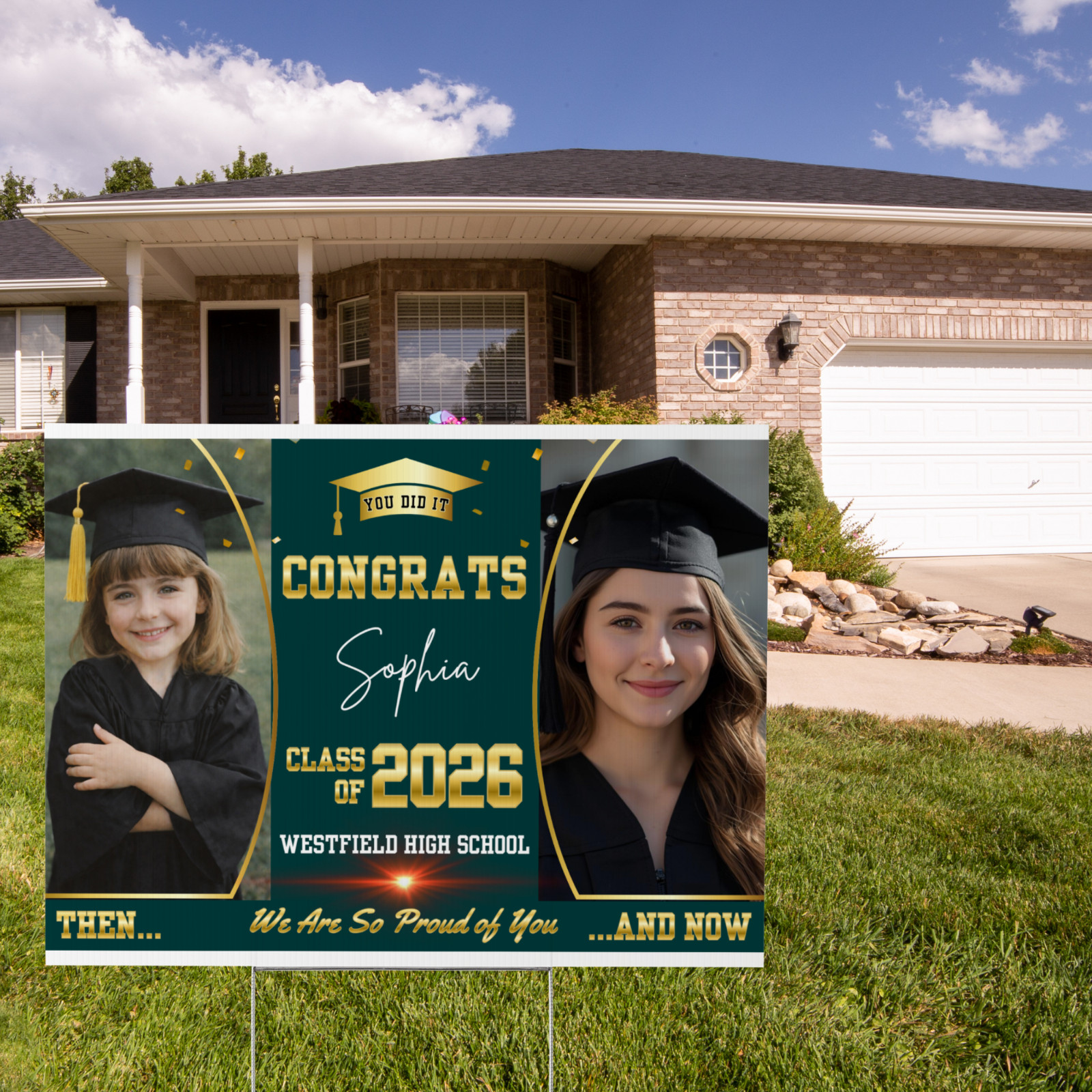 Personalized Graduation Yard Sign Class of 2026 Custom Photo Lawn Sign