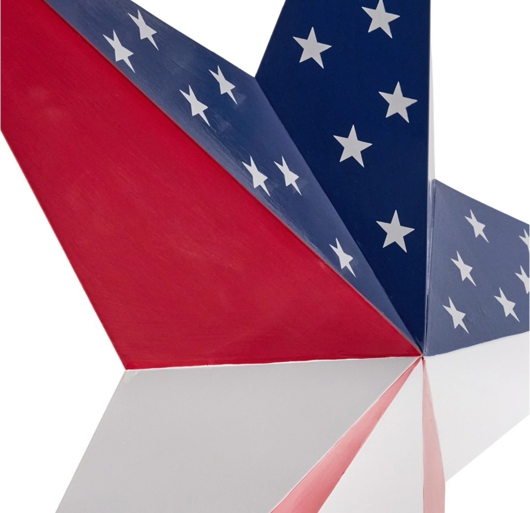 Red White & Blue Star Wall Decor 24 Inches WITH LIGHT