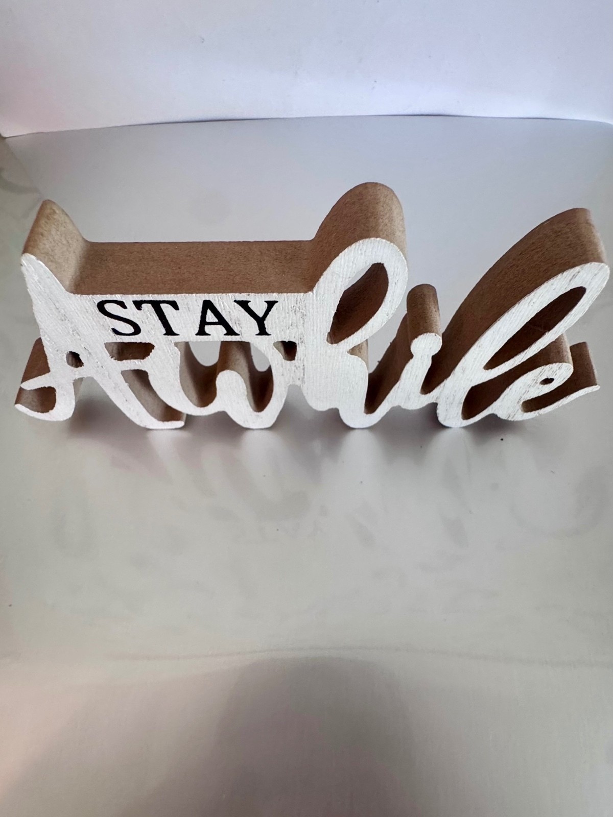Small Stay Awhile Decorative Wooden Tabletop Sign