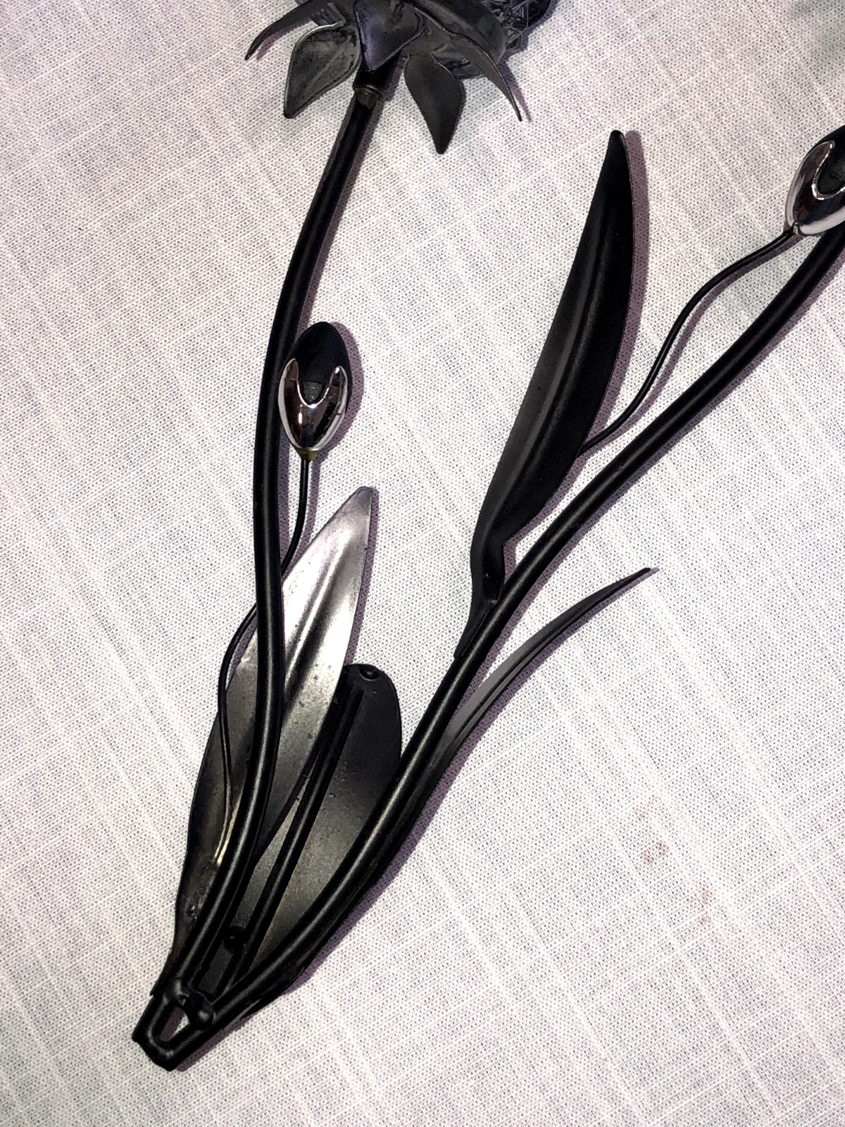 Wall-hanging decor – Glass with metal and glossy accents – 12 inches