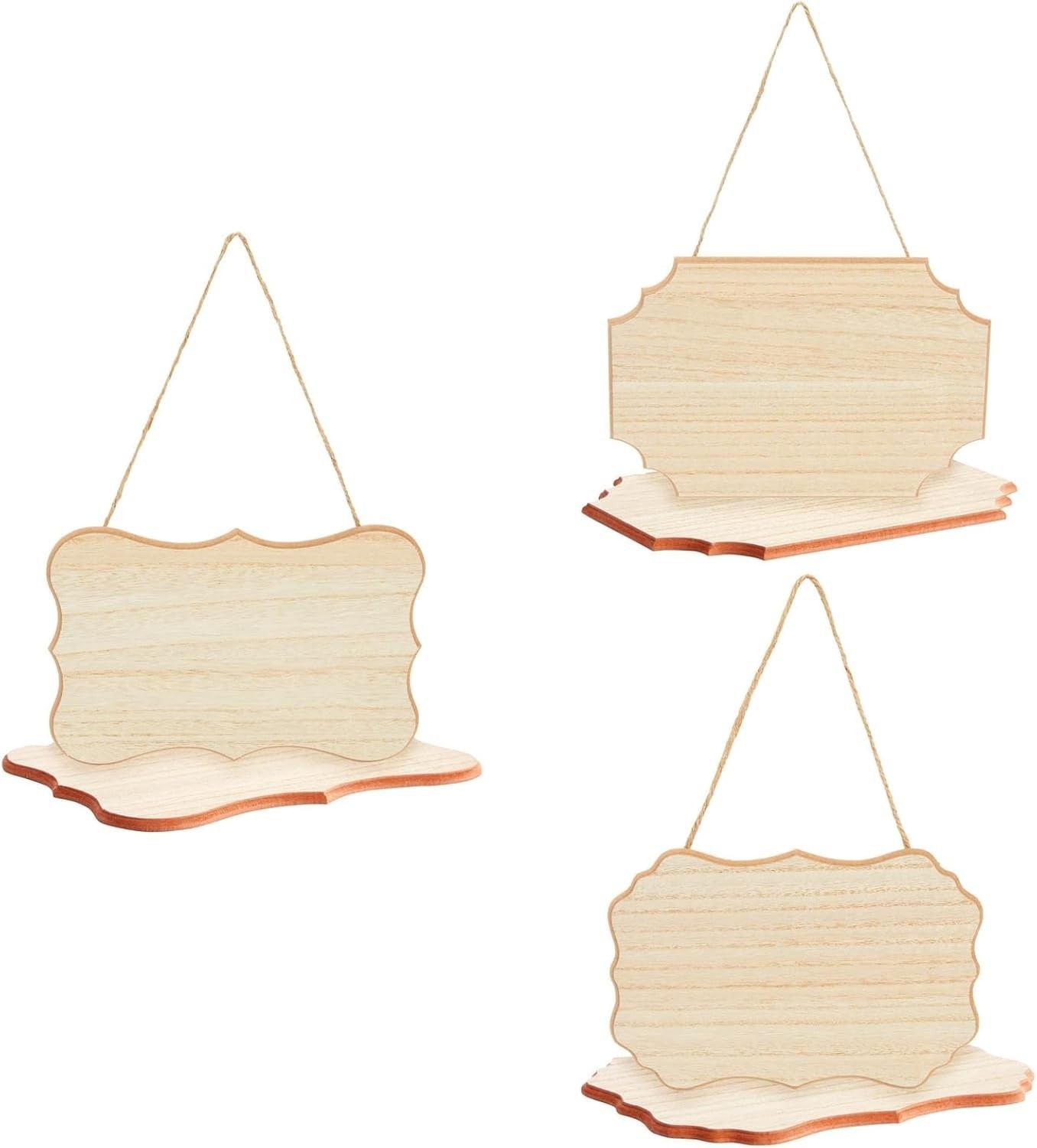 6 Pack Blank Wooden Signs – DIY Wood Craft Plaques