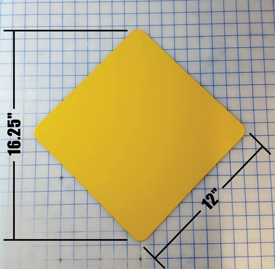Bell Huey Helicopter Crossing Yellow Aluminum Sign
