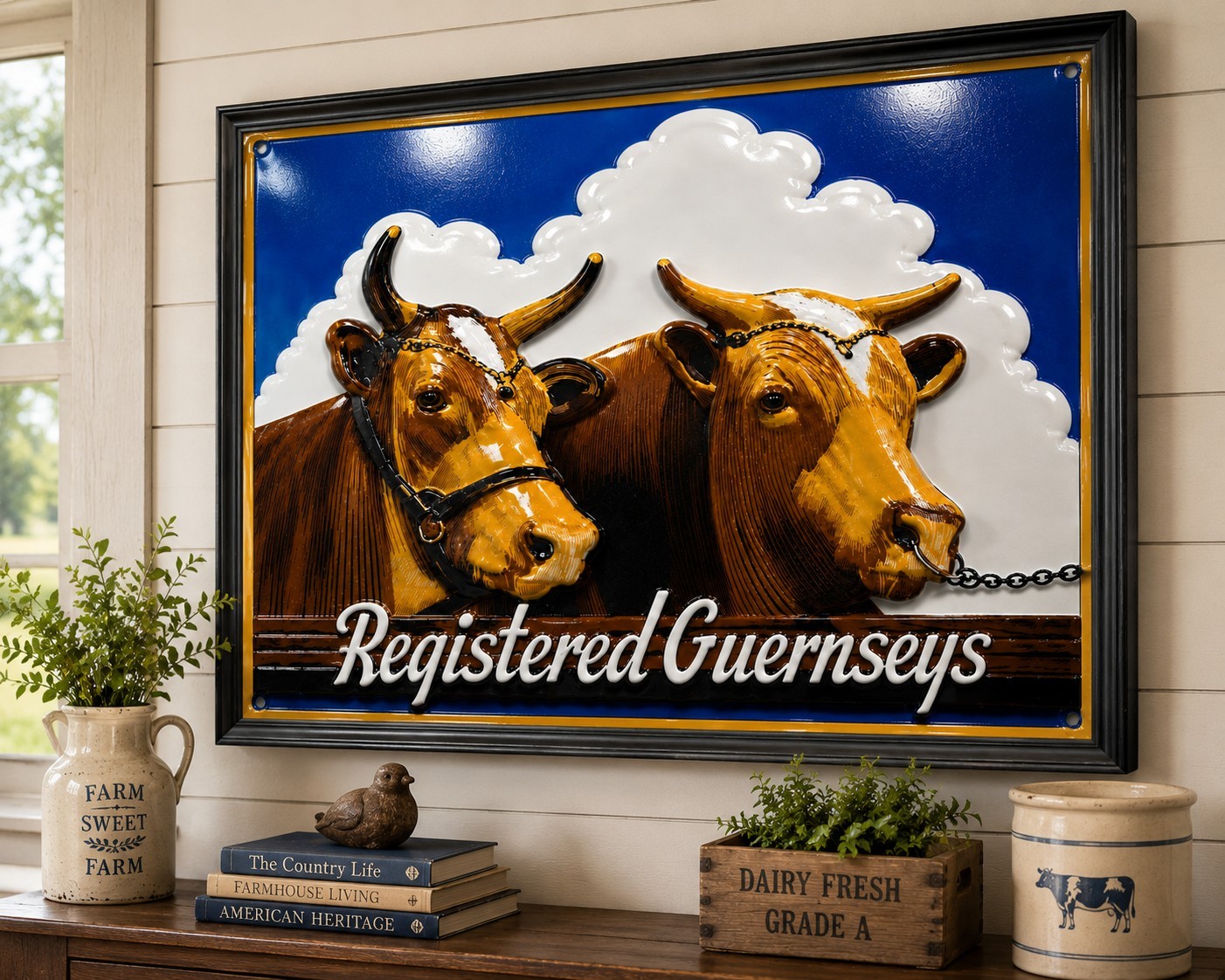 Registered Guernseys Realistic Porcelain Looking Paper Art Print 18×24 In