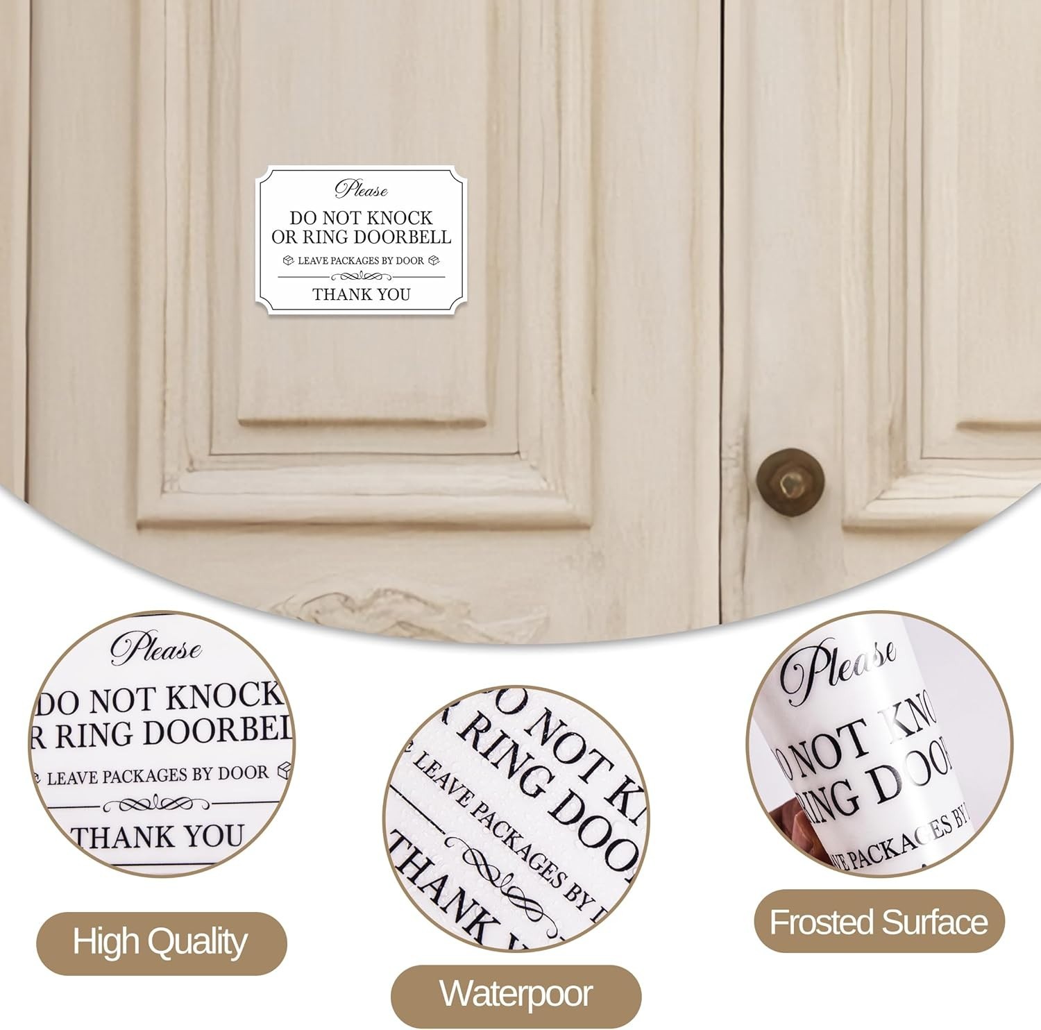Stylish Waterproof Door Sign: Please No Soliciting – Vinyl with Adhesive Backing