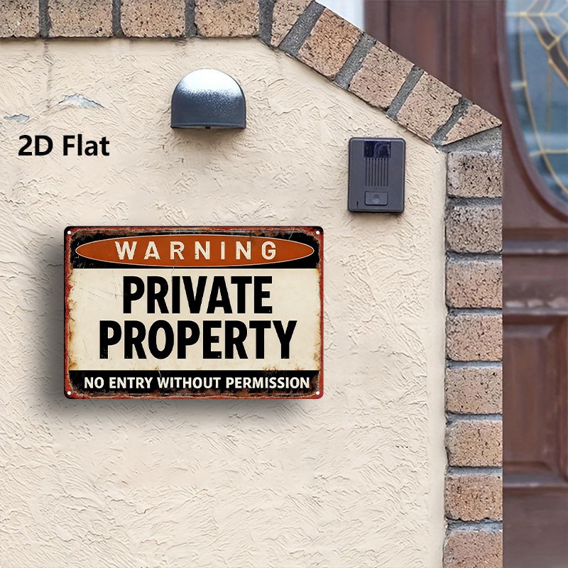 20.32*30.48 cm Metal Warning Private Property Sign