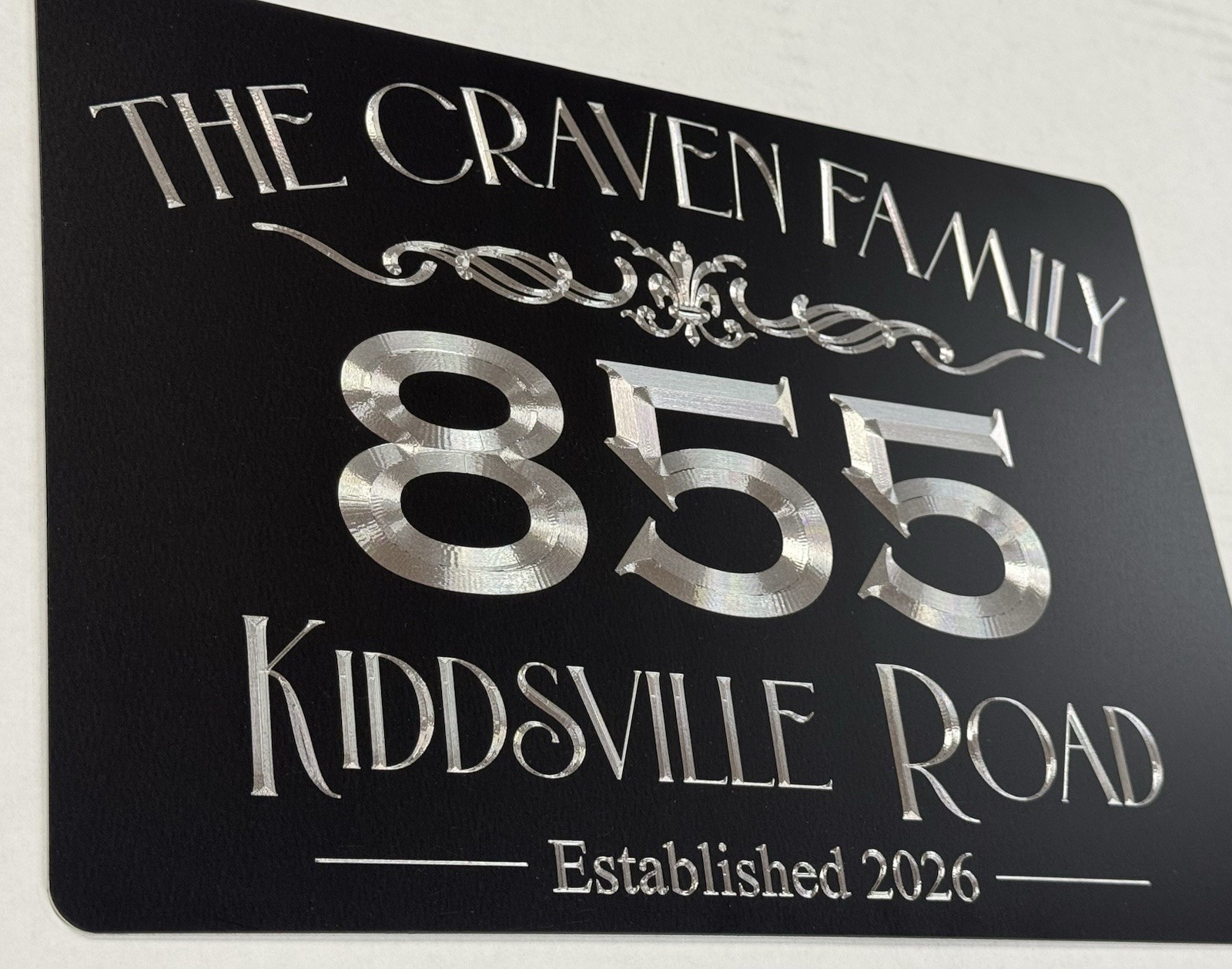 Engraved Personalized Custom House Home Number Street Address Metal Sign 10×7