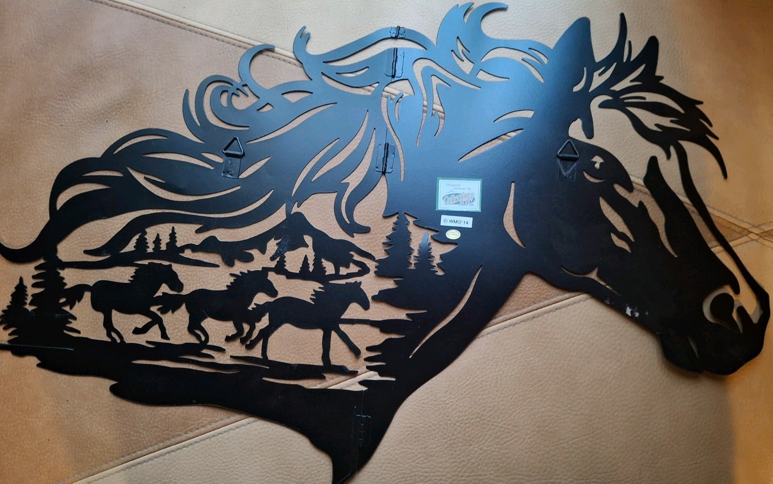 METAL HORSE WALL ART GALLOPING WILD WESTERN HORSE DECOR