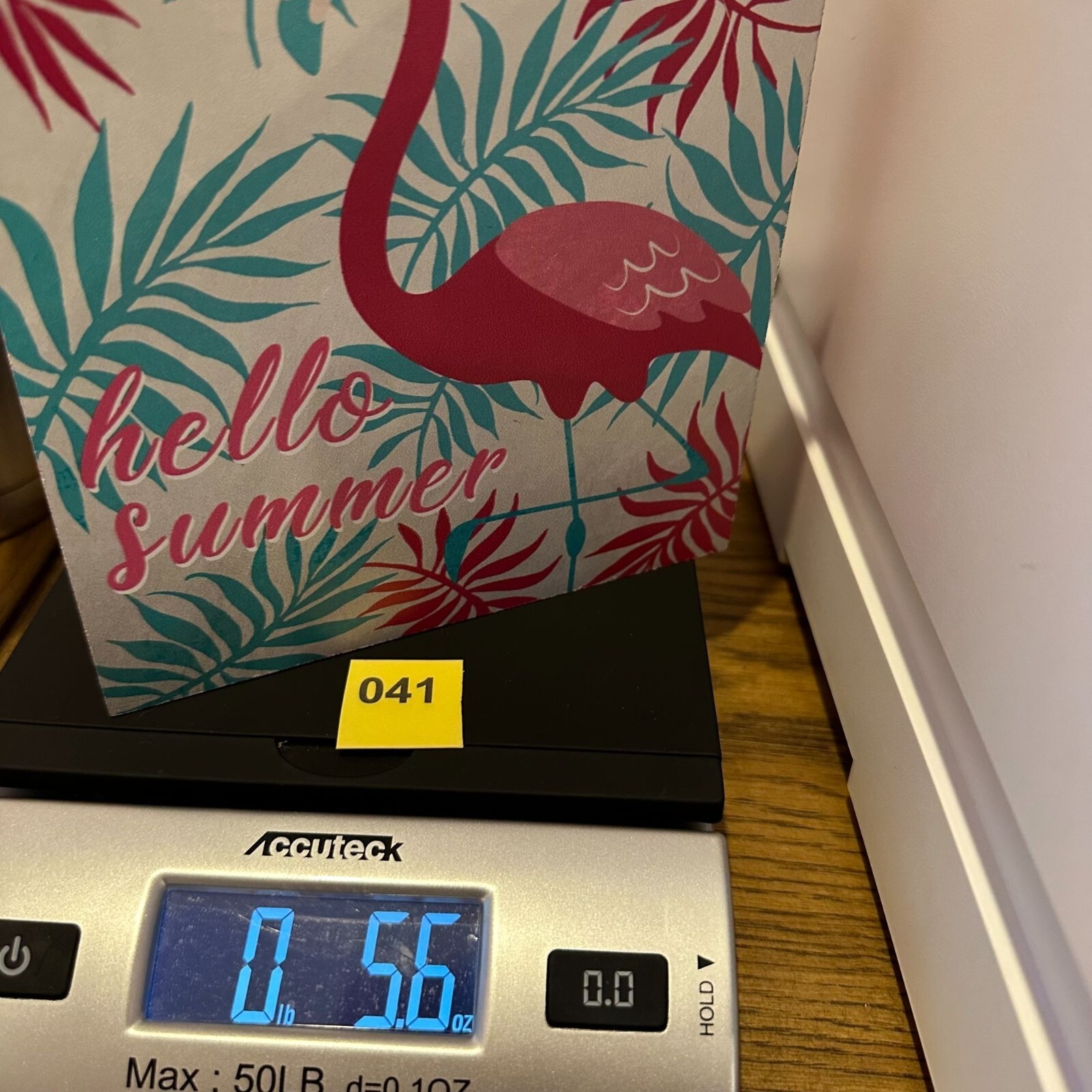 Hello Summer Flamingo Wooden Block Wall Art 6×6 Inches Tropical Decor Pink Green