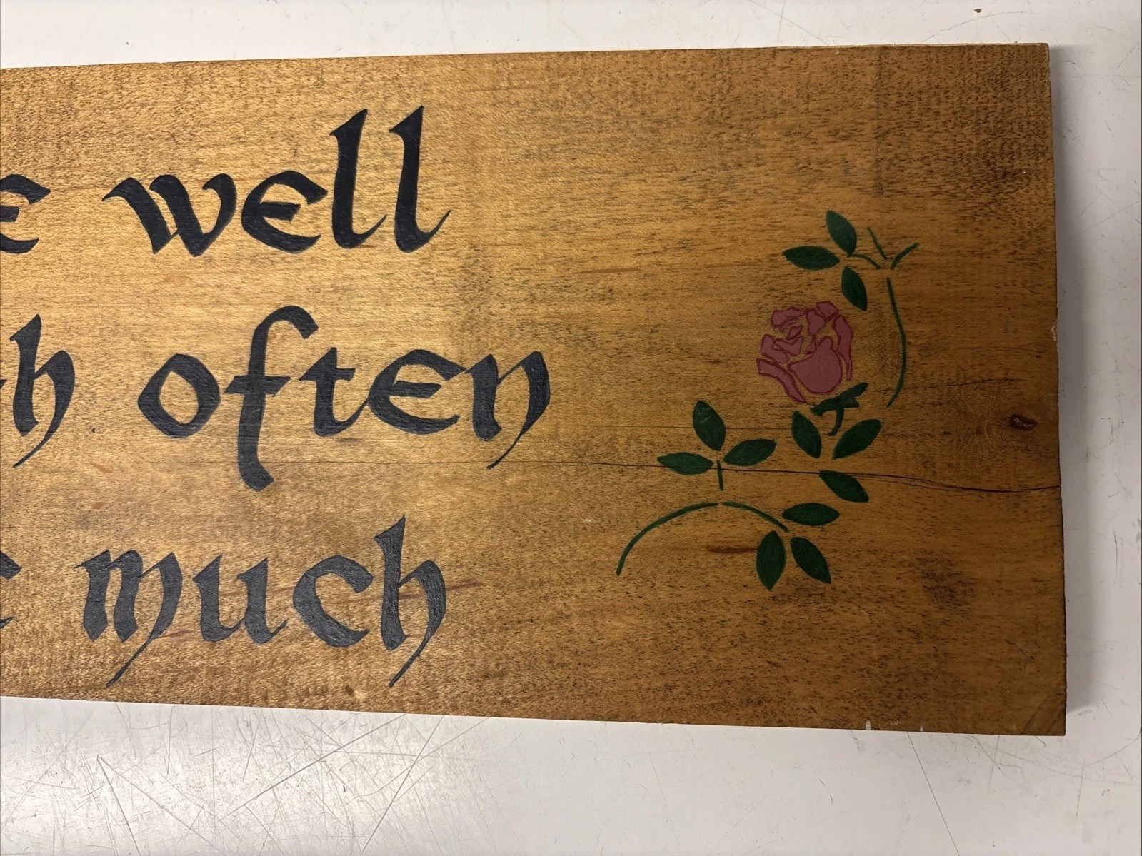 Hand Painted Wooden Plaque Sign Live Well Laugh Often Love Much Home Decor