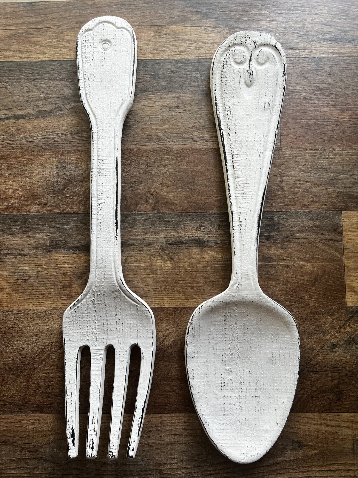 Rustic Kitchen Wall Decor, Fork and Spoon Utensils, Dining Room Breakfast NEW