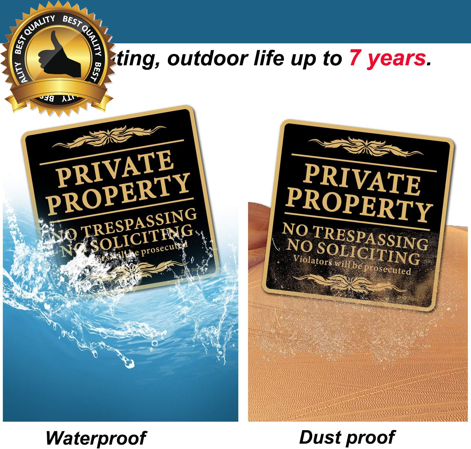 SERVU No Trespassing Signs Private Property No Soliciting Warning Sign 12” X 12”