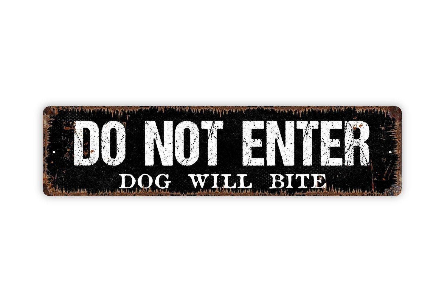 Do Not Enter Dog Will Bite Sign | Beware of Dog Warning Sign | Pet Safety Yard