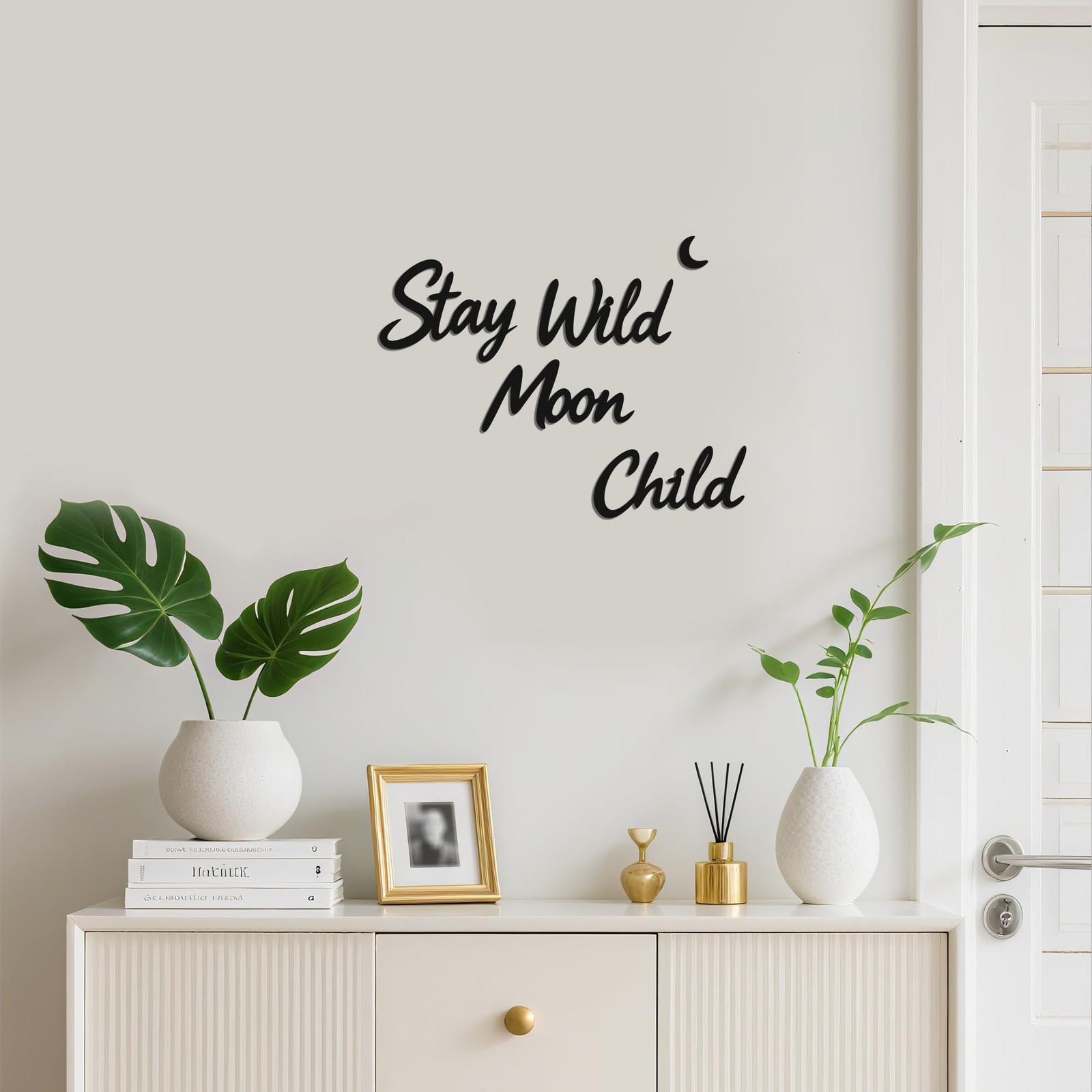 Stay Wild Moon , Enchanting Moon Wall Sculpture, Whimsical for Bohemian Home …
